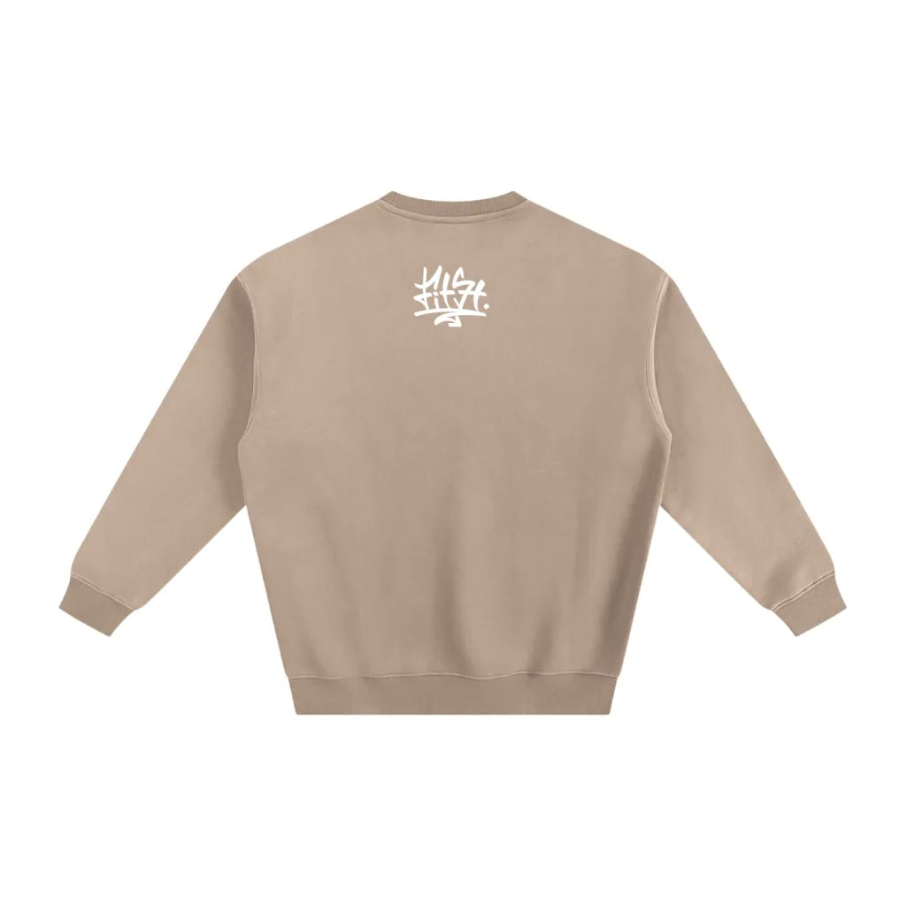 Beige Fleeced Sweatshirt