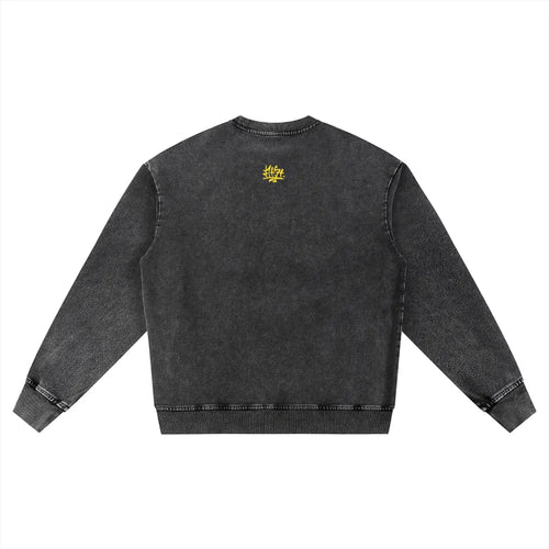 Snow Wash Oversized Crewneck Sweatshirt